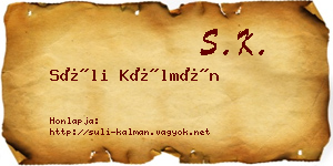 Süli Kálmán névjegykártya